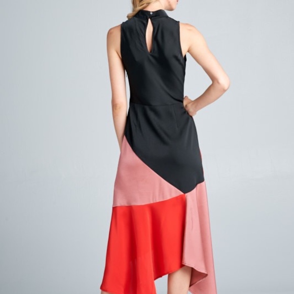 NWT Color-block Midi Cocktail Semi-Formal Dress - Picture 5 of 6